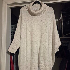 Chunky Ribbed Turtleneck in Oatmeal Speckle 20/22W